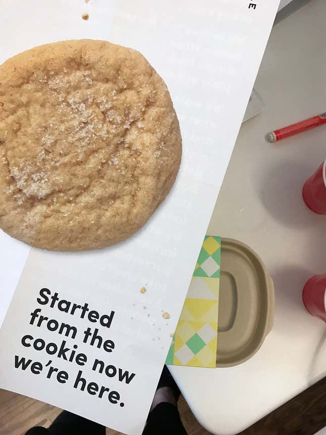 Maple included this brochure in orders earlier this year when it stopped providing maple sugar cookies.
