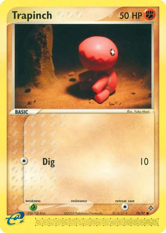 A Trapinch Pokemon card.