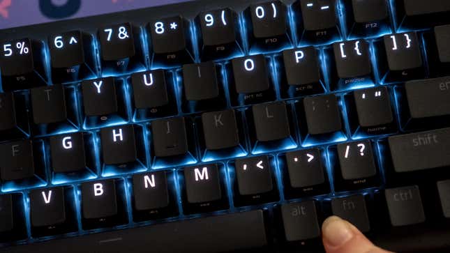 The Razer BlackWidow V3 Mini has function keys that reveal additional keys and macros.