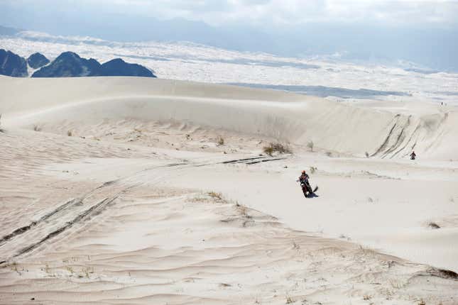 Image for article titled Photos: The epic landscape of the Dakar Rally, seen from above