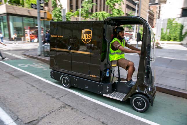 Image for article titled UPS Is Testing Pedal-Powered Delivery Bike-Van-Thingies in NYC