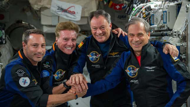 Members of the Ax-1 crew to the ISS.