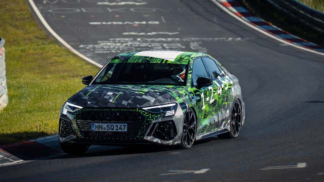 Image for article titled 2022 Audi RS3 Claims Nürburgring Class Record With A Few Options You Can&#39;t Get From The Factory