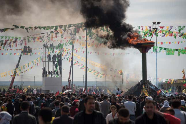 Fire plays a central role in Newroz festivities as a symbol of freedom from oppression.