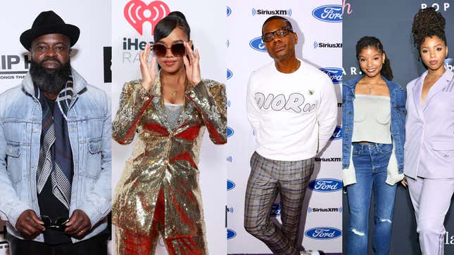 Tariq ‘Black Thought’ Trotter at “Hip Hop: Songs that Shook America” on October 07, 2019; H.E.R. at iHeartRadio Music Awards on May 27, 2021; Kirk Franklin at SiriusXM’s Heart &amp; Soul on July 05, 2019; Halle Bailey and Chloe Bailey at POPSUGAR X ABC “Embrace Your Ish” on September 17, 2019.