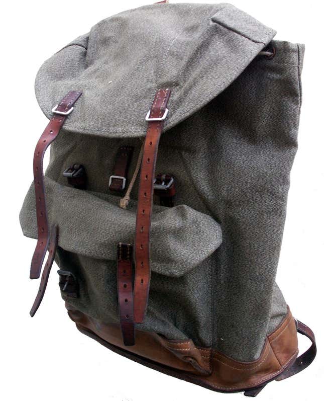 A 1960s Swiss Army rucksack.