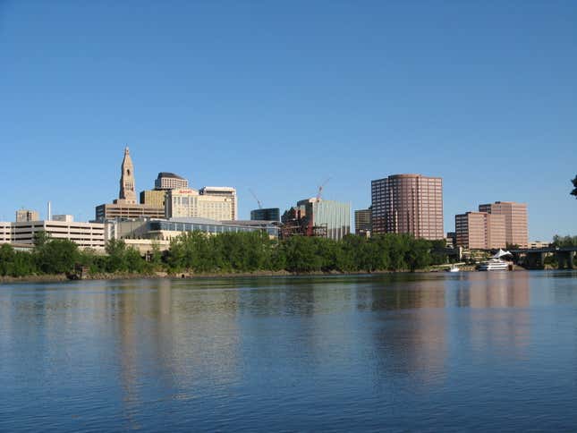 The beautiful skyline of Hartford