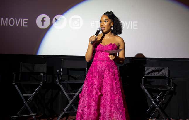 Director Chinonye Chukwu introduces her film at the special screening of the film “Till” at AMC River East 21 movie theater on October 06, 2022 in Chicago, Illinois.