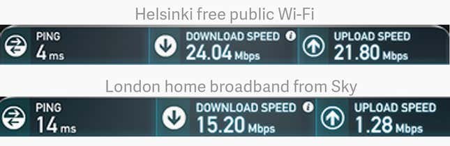 Image for article titled Helsinki’s free, city-wide Wi-Fi network is faster than your home internet