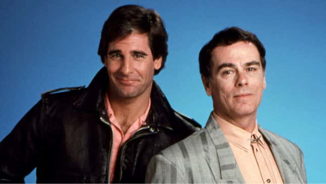 Scott Bakula and Dean Stockwell in promotional image for 1989's Quantum Leap. 