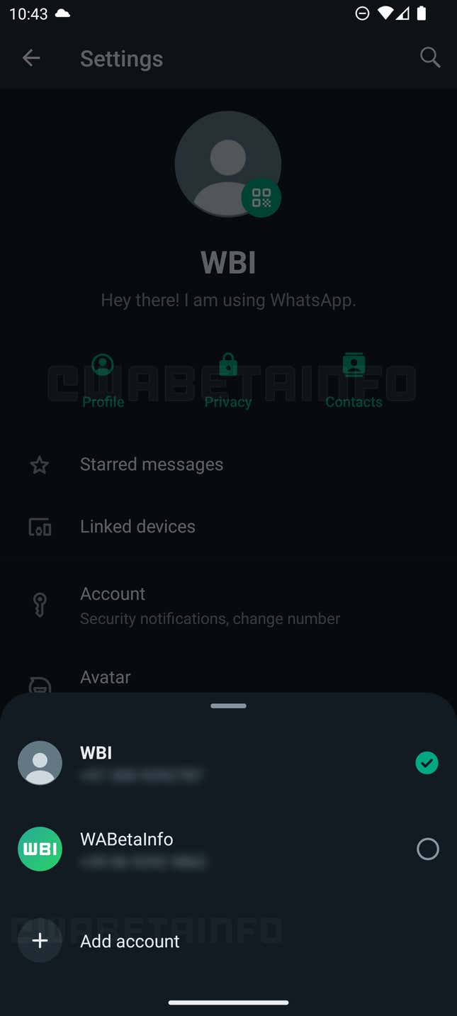 WhatsApp con soporte a múltiples cuentas en un mismo dispositivo