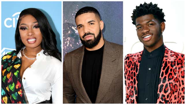 (Left to Right): Megan Thee Stallion, Drake and Lil Nas X