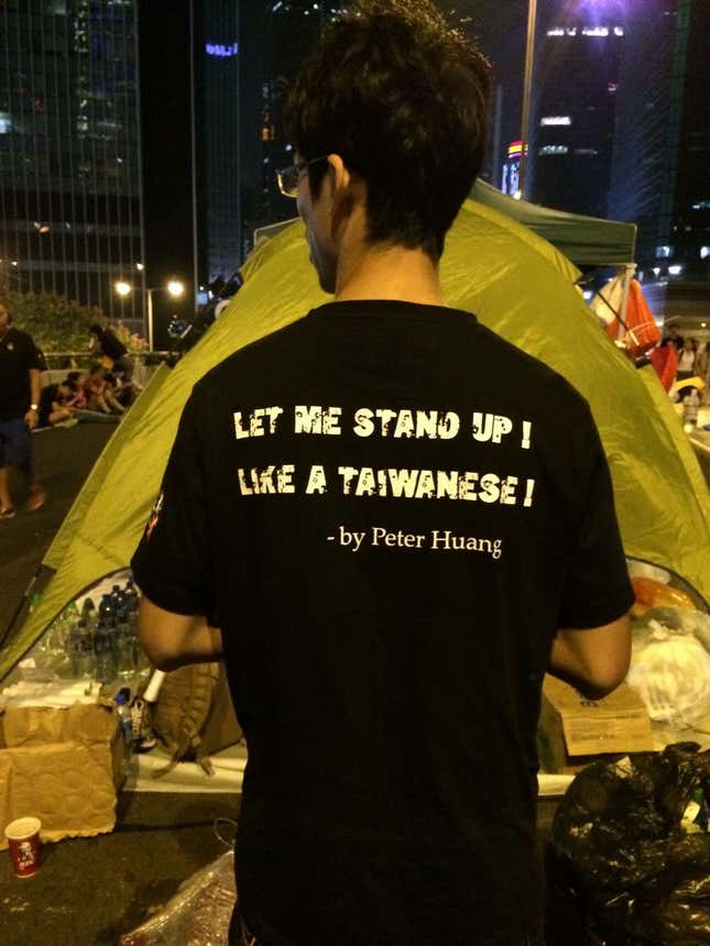 A protester during 2014’s Umbrella Movement in Hong Kong.