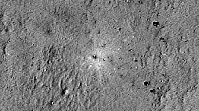A ratio image of the crash site, which divides the after and before images.
