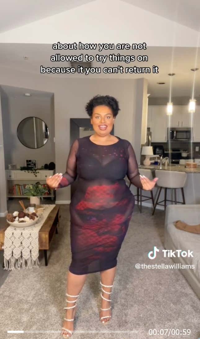 Image for article titled Fashion Influencer Goes After Jordyn Woods' New Mesh Dress on Tiktok