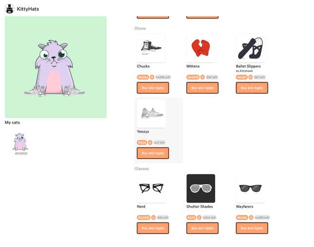 KittyHat screenshot Yeezy