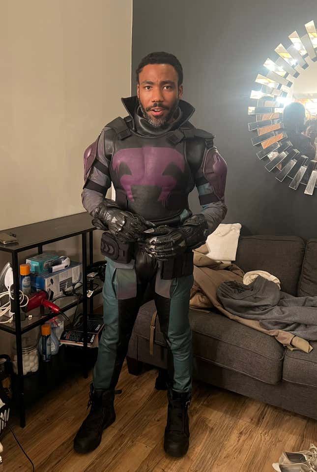 Glover in the Prowler suit designed by Trayce Gigi Field.