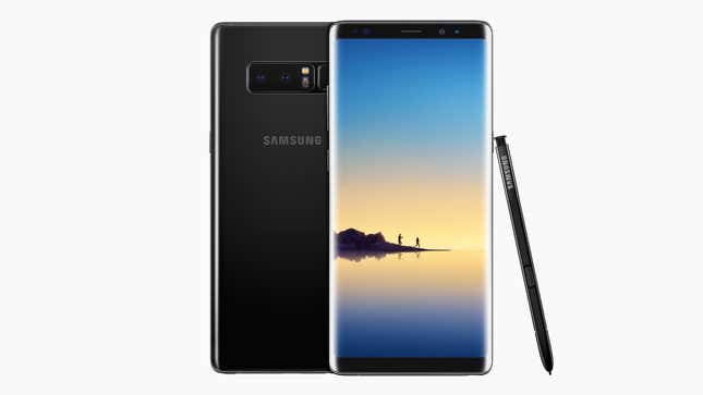 The Note 8 in black, complete with S Pen.