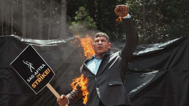 Image for article titled A Stunt Performer Set Himself on Fire on the SAG-AFTRA Picket Line