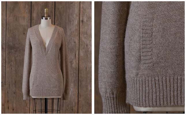 A baby alpaca sweater by Alicia Adams Alpaca.