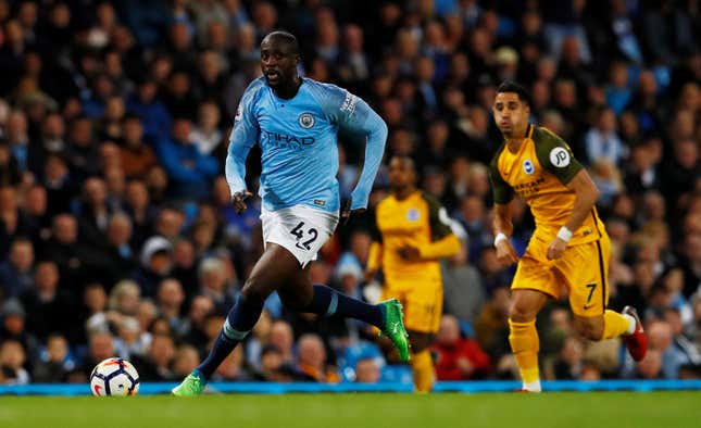 Yaya Toure turning out for Manchester City
