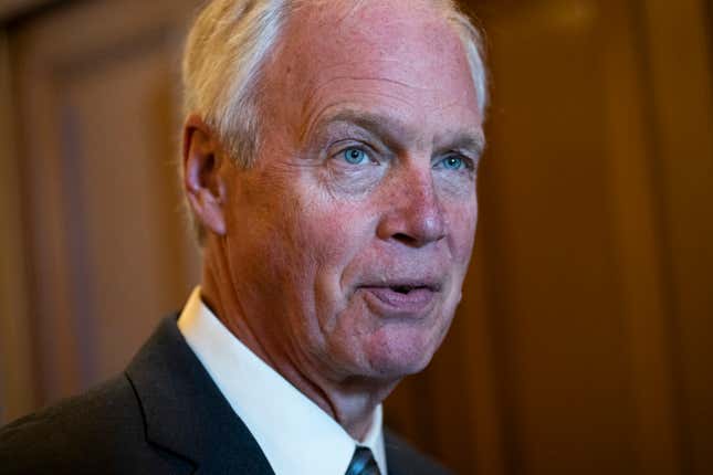Sen. Ron Johnson, R-Wis., is seen after the senate luncheons in the U.S. Capitol on Wednesday, May 18, 2022.