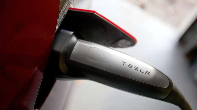 Stock photo of a car charging