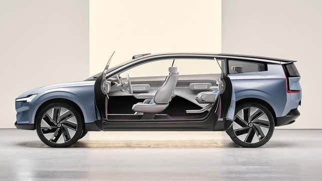 Volvo’s Recharge Concept offers a glimpse at what the EX90 might look like. 