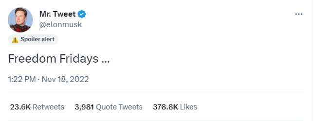Screenshot of tweet