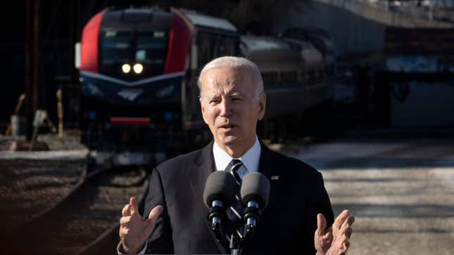President Joe Biden speaks at the Baltimore and Potomac (B&P) Tunnel North Portal on January 30, 2023 in Baltimore, Maryland.