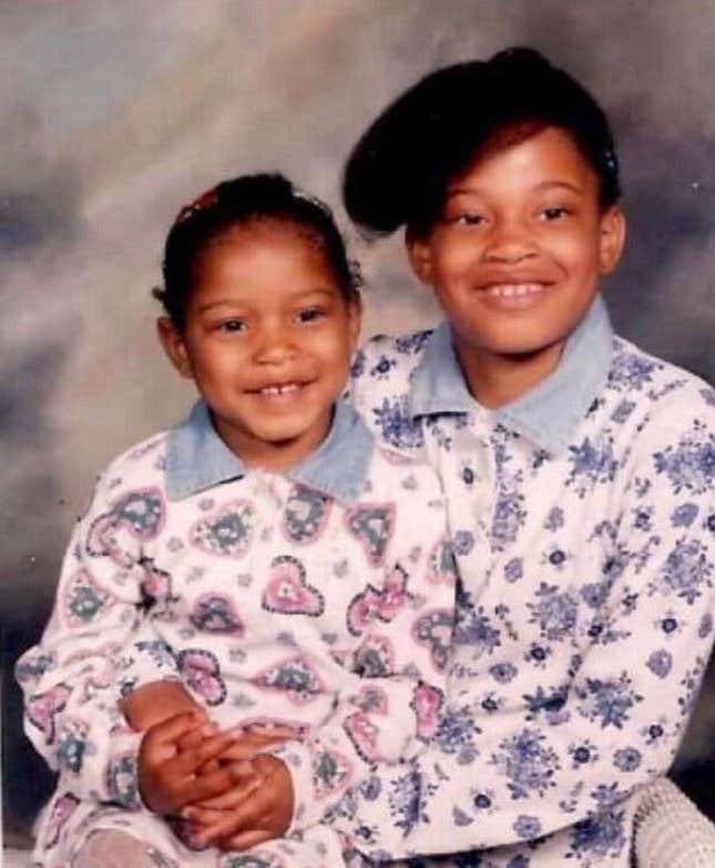 Keke (left) with older sister, Loreal (right)