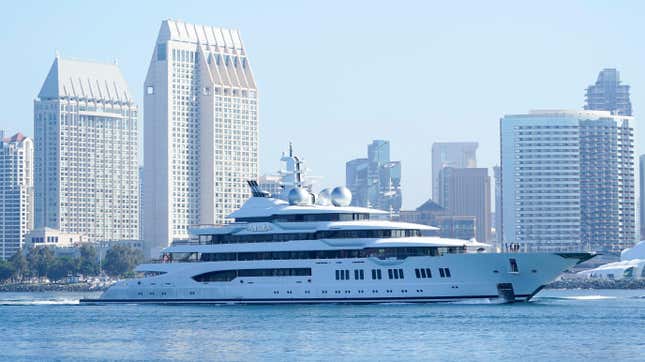 The Russian super yacht Amadea in San Diego Bay.