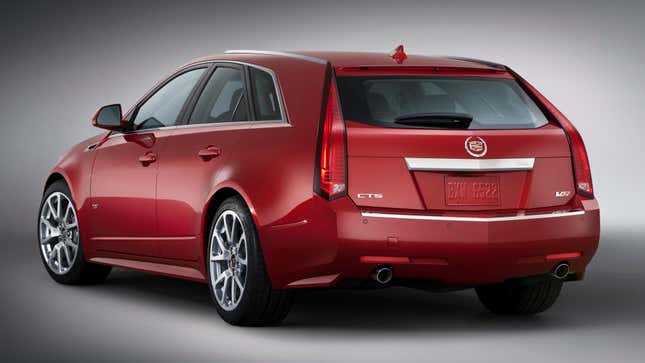 A red 2010 Cadillac CTS-V Wagon