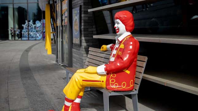 A statue of Ronald McDonald in Tianjin, China