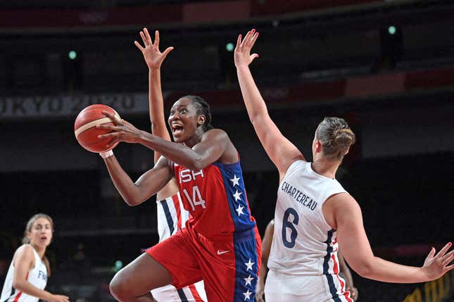 Where’s the love for Tina Charles and the U.S. Women’s hoops team that’s continuing their domination at the Olympics. 