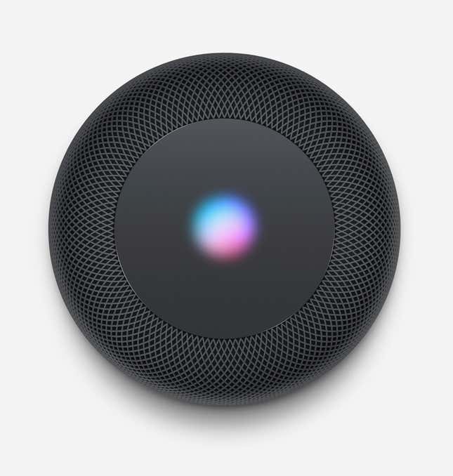 The HomePod, with Siri.