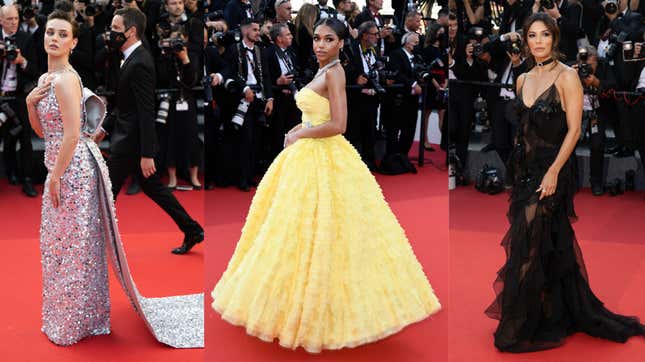 Image for article titled Cannes Red Carpet 2022: Vintage Glamour, Floofballs, and a Vagina Dress