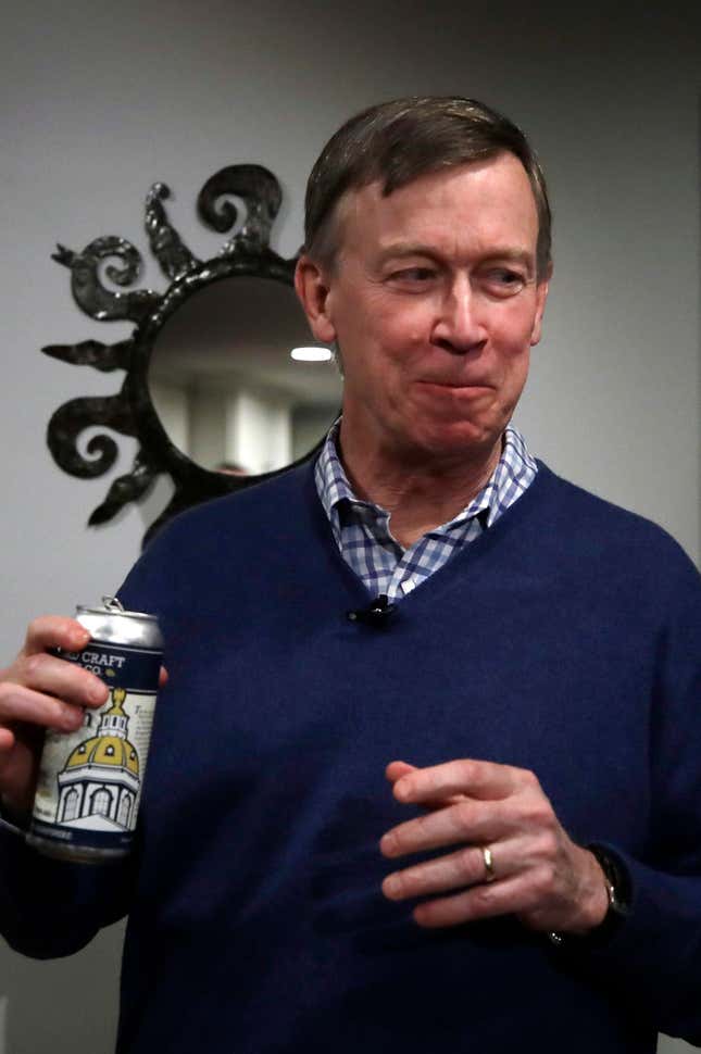 John Hickenlooper at an event in New Hempshire.