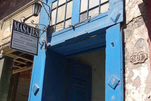 Home businesses such as this one offering massage are common around Havana.