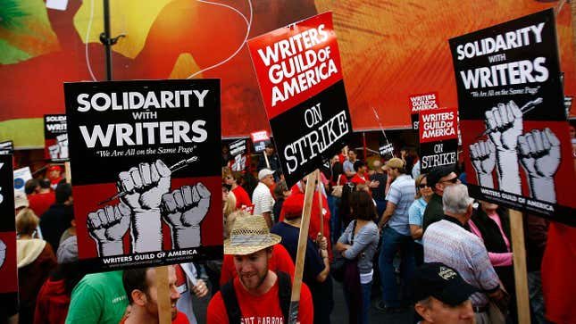 A protest from the 2007 Writers Guild of America strike