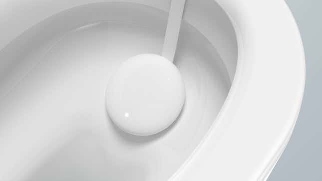 The Withings U-Scan urine analyzer installed in a toilet bowl.