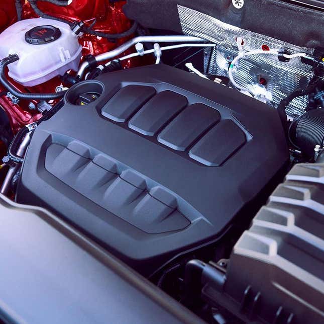 A photo of the engine in the VW Atlas SUV. 