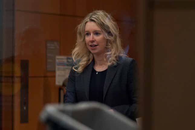 Former Theranos CEO Elizabeth Holmes arrives at federal court in San Jose, Calif., Monday, Oct. 17, 2022.