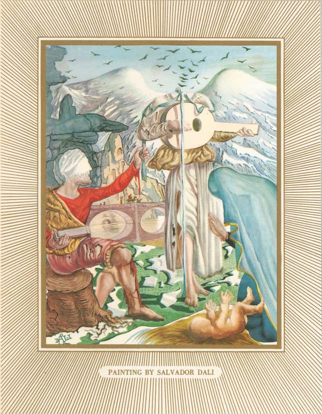 The Angel, a greeting card by Salvador Dalì.