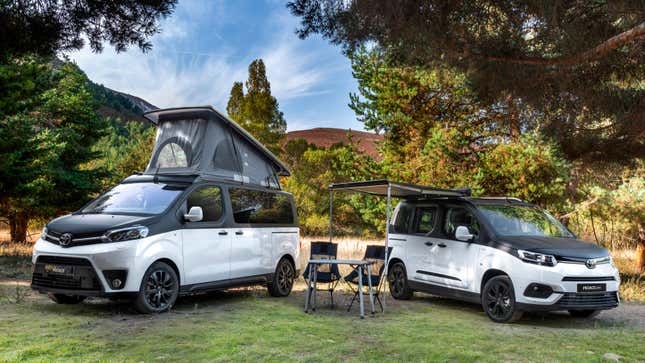 Image for article titled These Toyota Proace Campers Take An Old School Approach To Modern Car Camping