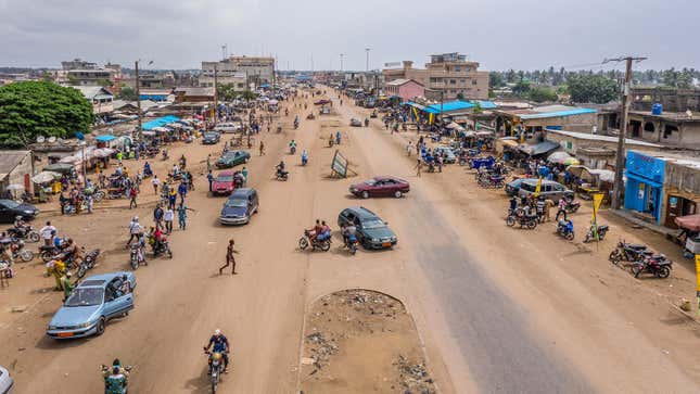 A photo of a road in Nigeria