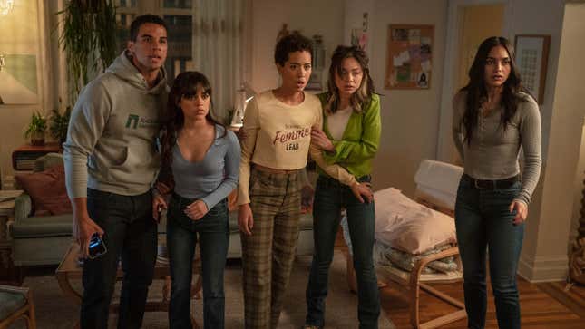 five characters in the dorm room.