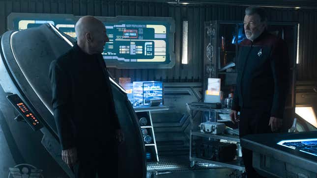 Picard and Riker have a chat on Star Trek: Picard.
