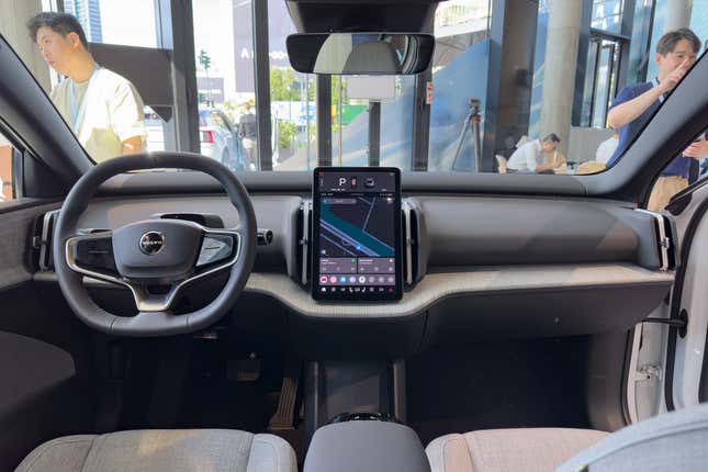 Photo of the 2025 Volvo EX30 dashboard