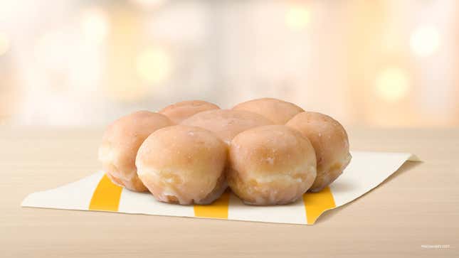 Product shot of McDonald's Glazed Pull Apart Donut